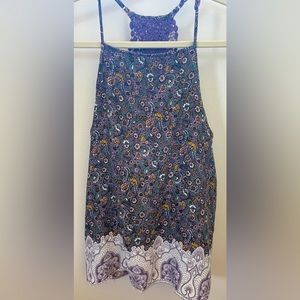 3/25$ Blue Rain purple paisley sleeveless halter top size small
